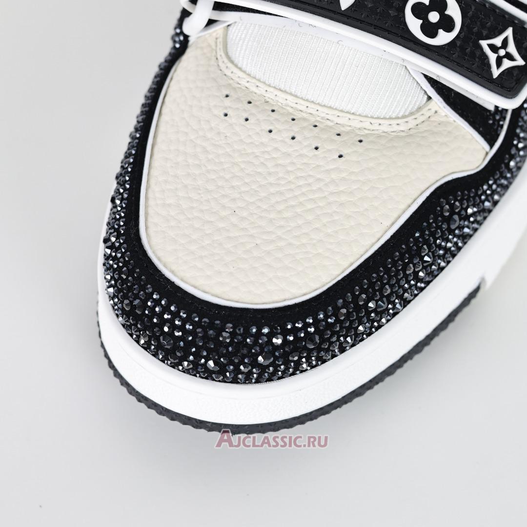 New Louis Vuitton LV Trainer Sneaker "Black Beige Crystal" 1AA6PV-4 Shoes