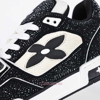 Buy Louis Vuitton LV Trainer Sneaker Black Beige Crystal Black 1AA6PV-4 Quality Reps Replicas Shoes