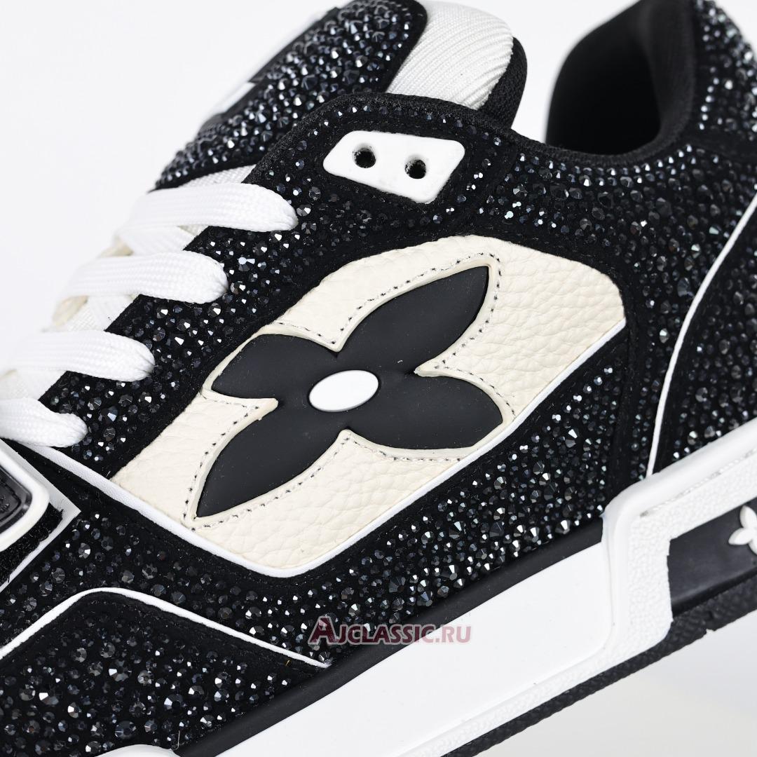New Louis Vuitton LV Trainer Sneaker "Black Beige Crystal" 1AA6PV-4 Shoes