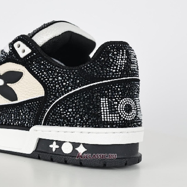 Buy Louis Vuitton LV Trainer Sneaker Black Beige Crystal Black 1AA6PV-4 Quality Reps Replicas Shoes