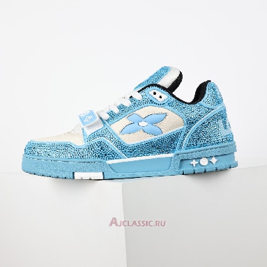 Buy Louis Vuitton LV Trainers Sneaker Blue Beige Crystal Blue 1AHTVK-2 Quality Reps Replicas Shoes