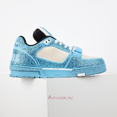 Buy Louis Vuitton LV Trainers Sneaker Blue Beige Crystal Blue 1AHTVK-2 Quality Reps Replicas Shoes