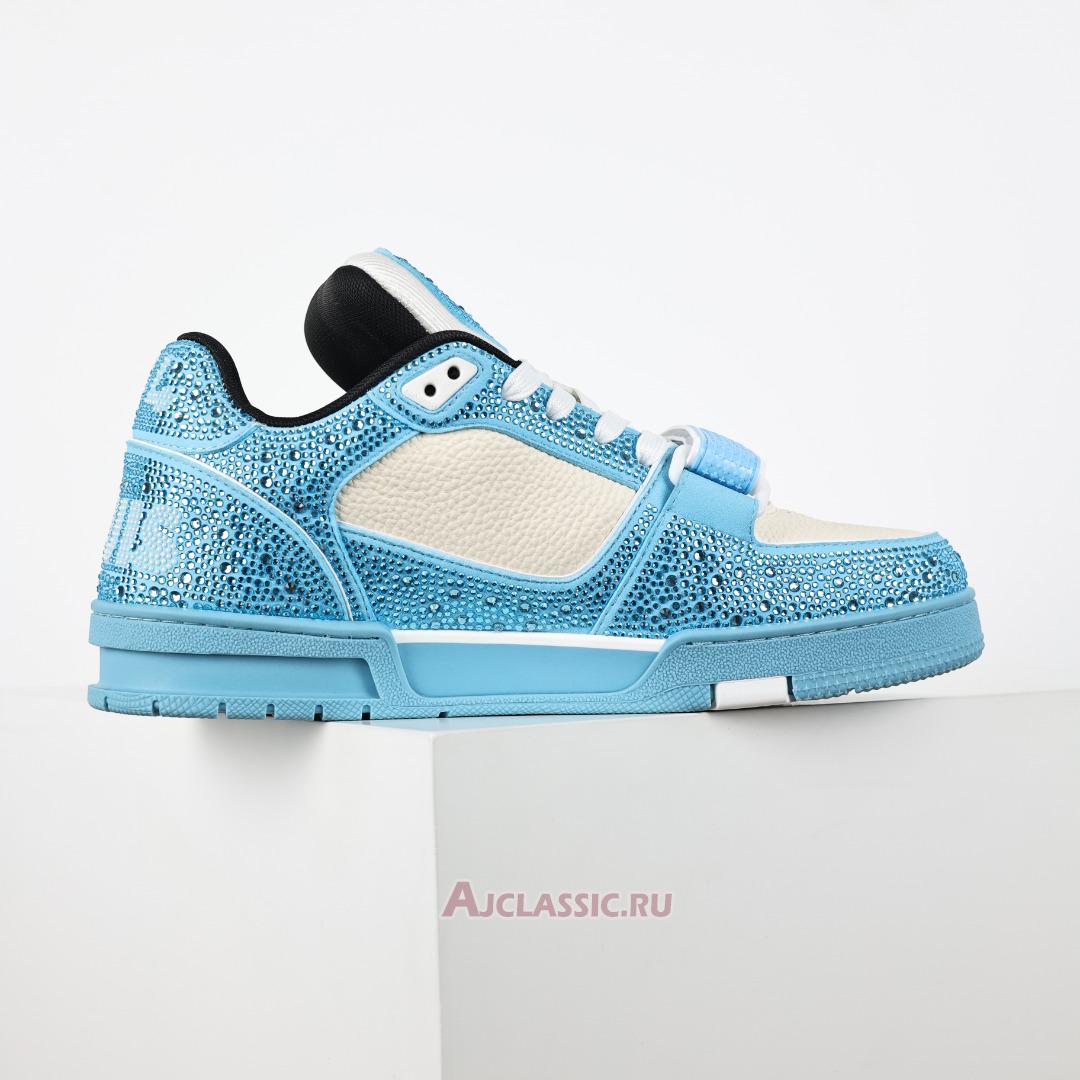 New Louis Vuitton LV Trainers Sneaker "Blue Beige Crystal" 1AHTVK-2 Shoes