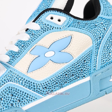 Buy Louis Vuitton LV Trainers Sneaker Blue Beige Crystal Blue 1AHTVK-2 Quality Reps Replicas Shoes
