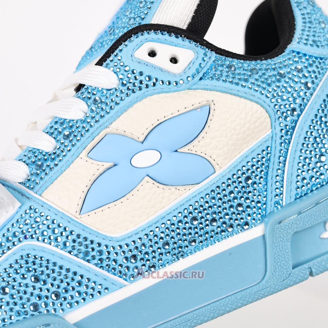 New Louis Vuitton LV Trainers Sneaker "Blue Beige Crystal" 1AHTVK-2 Shoes