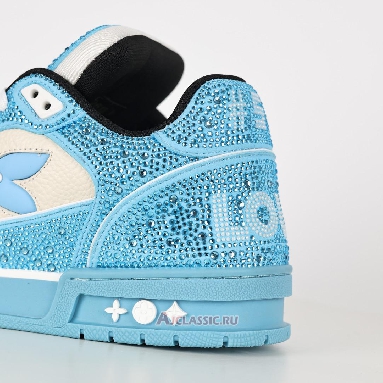 Buy Louis Vuitton LV Trainers Sneaker Blue Beige Crystal Blue 1AHTVK-2 Quality Reps Replicas Shoes