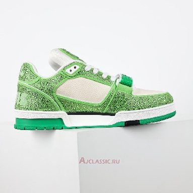 Buy Louis Vuitton LV Trainers Sneaker Green Beige Crystal Green 1ABLY3-2 Quality Reps Replicas Shoes