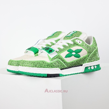 Buy Louis Vuitton LV Trainers Sneaker Green Beige Crystal Green 1ABLY3-2 Quality Reps Replicas Shoes