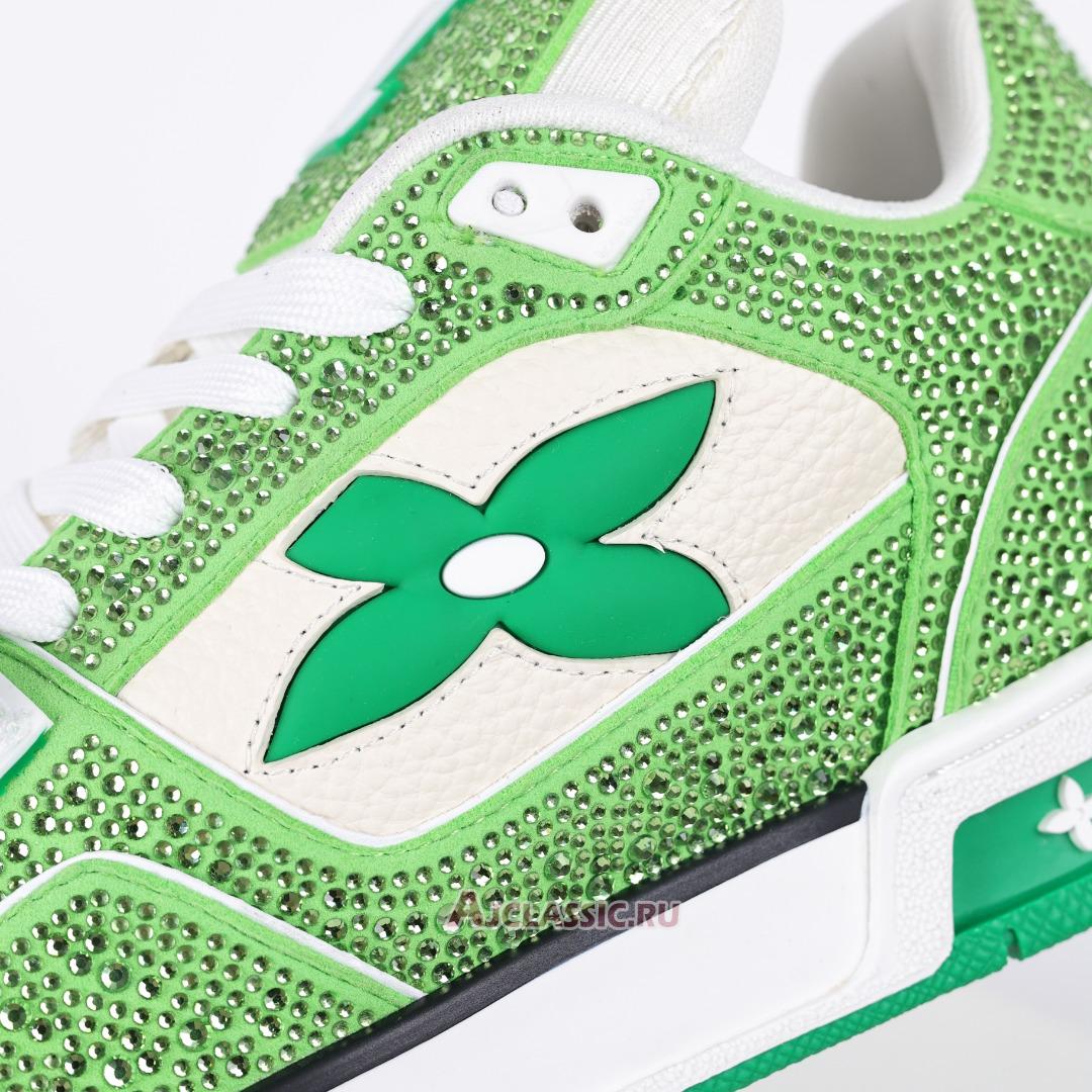 New Louis Vuitton LV Trainers Sneaker "Green Beige Crystal" 1ABLY3-2 Shoes