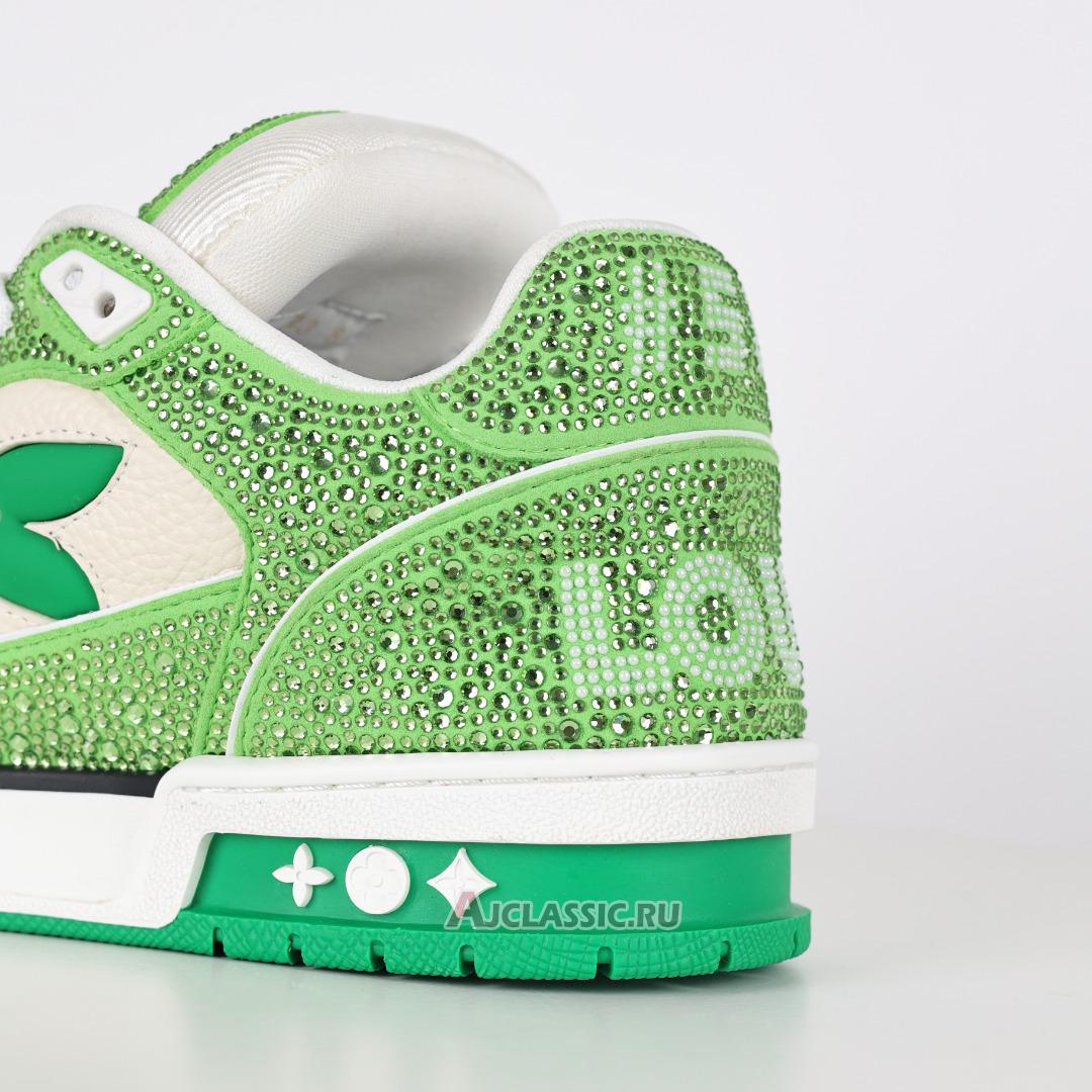 New Louis Vuitton LV Trainers Sneaker "Green Beige Crystal" 1ABLY3-2 Shoes