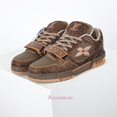 Buy Louis Vuitton LV Trainers Sneaker Brown Crystal Brown 1AD7L7-2 Quality Reps Replicas Shoes