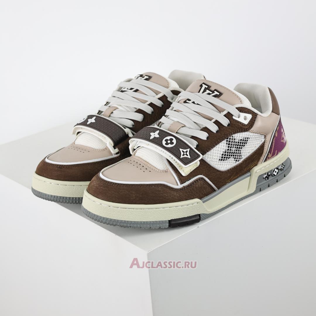 New Louis Vuitton LV Trainers Sneaker "Brown Beige Purple" 1AC51J-2 Shoes