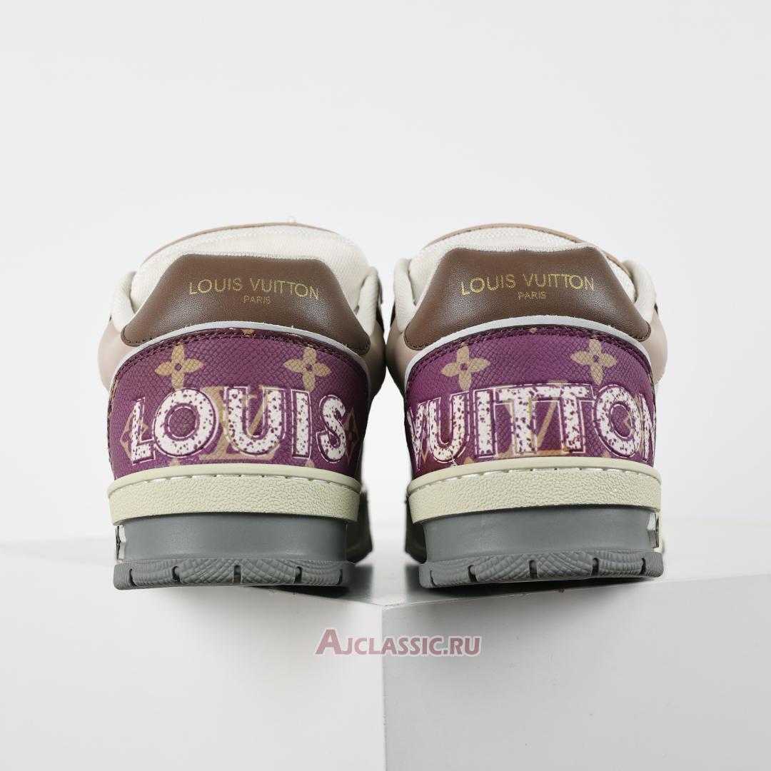 New Louis Vuitton LV Trainers Sneaker "Brown Beige Purple" 1AC51J-2 Shoes