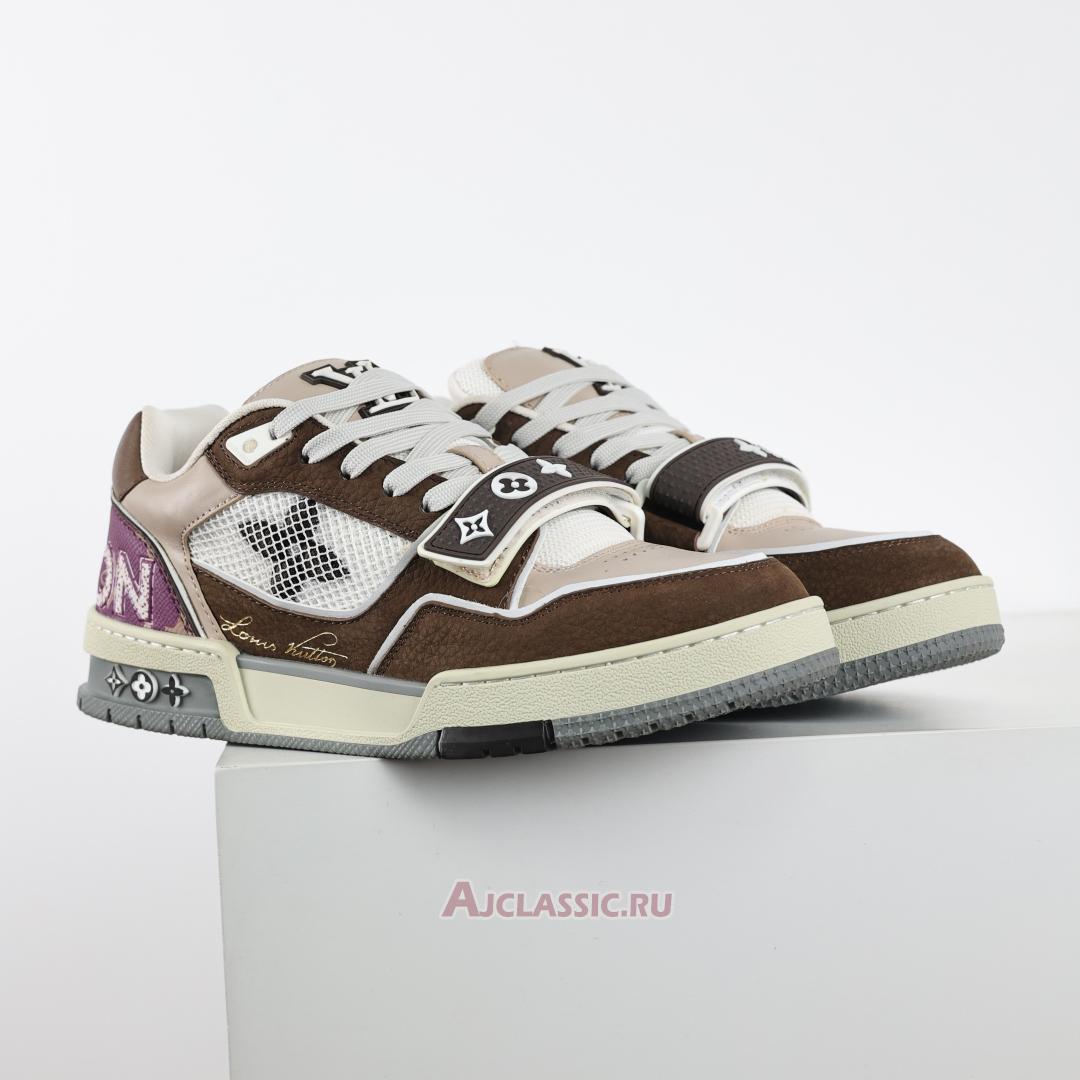 New Louis Vuitton LV Trainers Sneaker "Brown Beige Purple" 1AC51J-2 Shoes