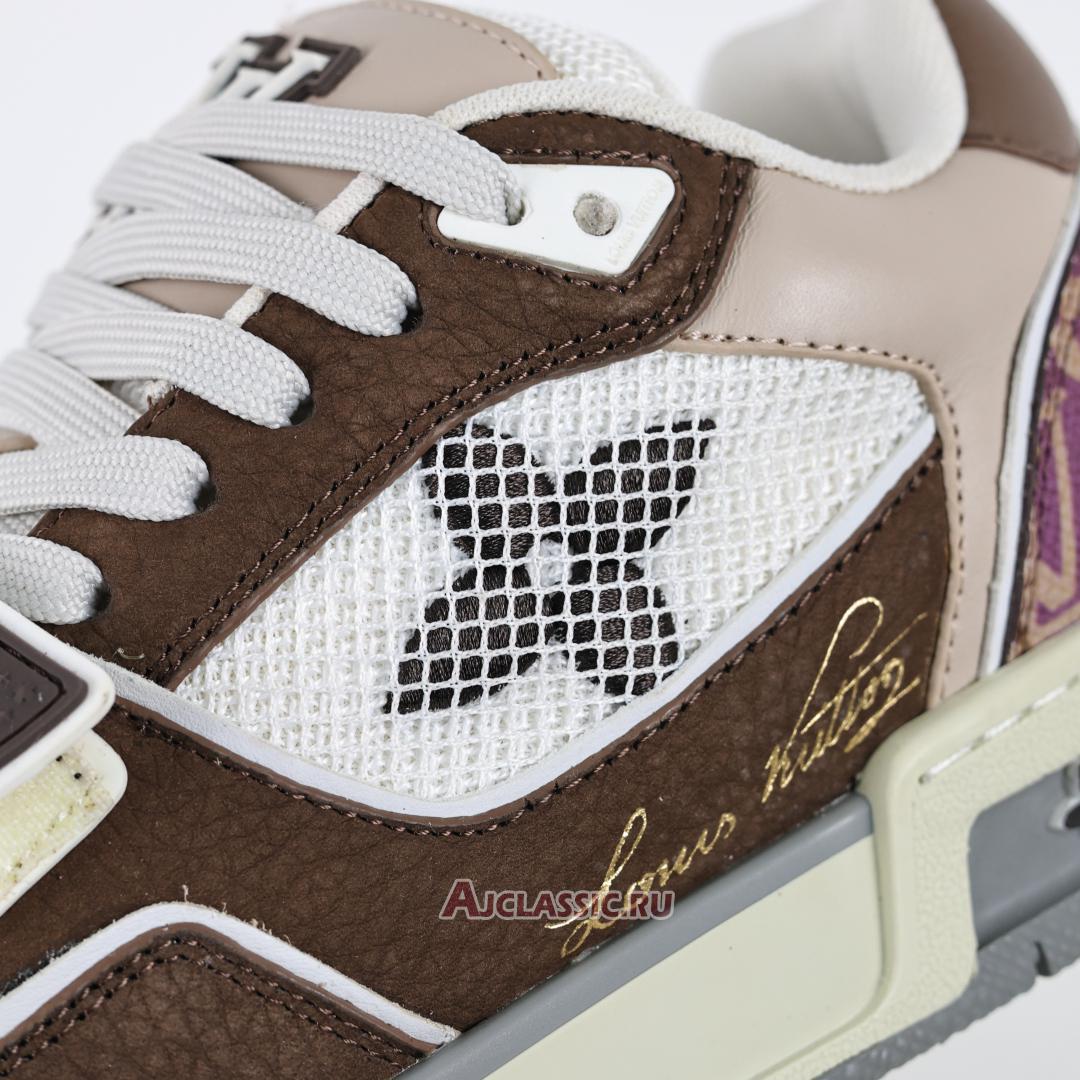 New Louis Vuitton LV Trainers Sneaker "Brown Beige Purple" 1AC51J-2 Shoes