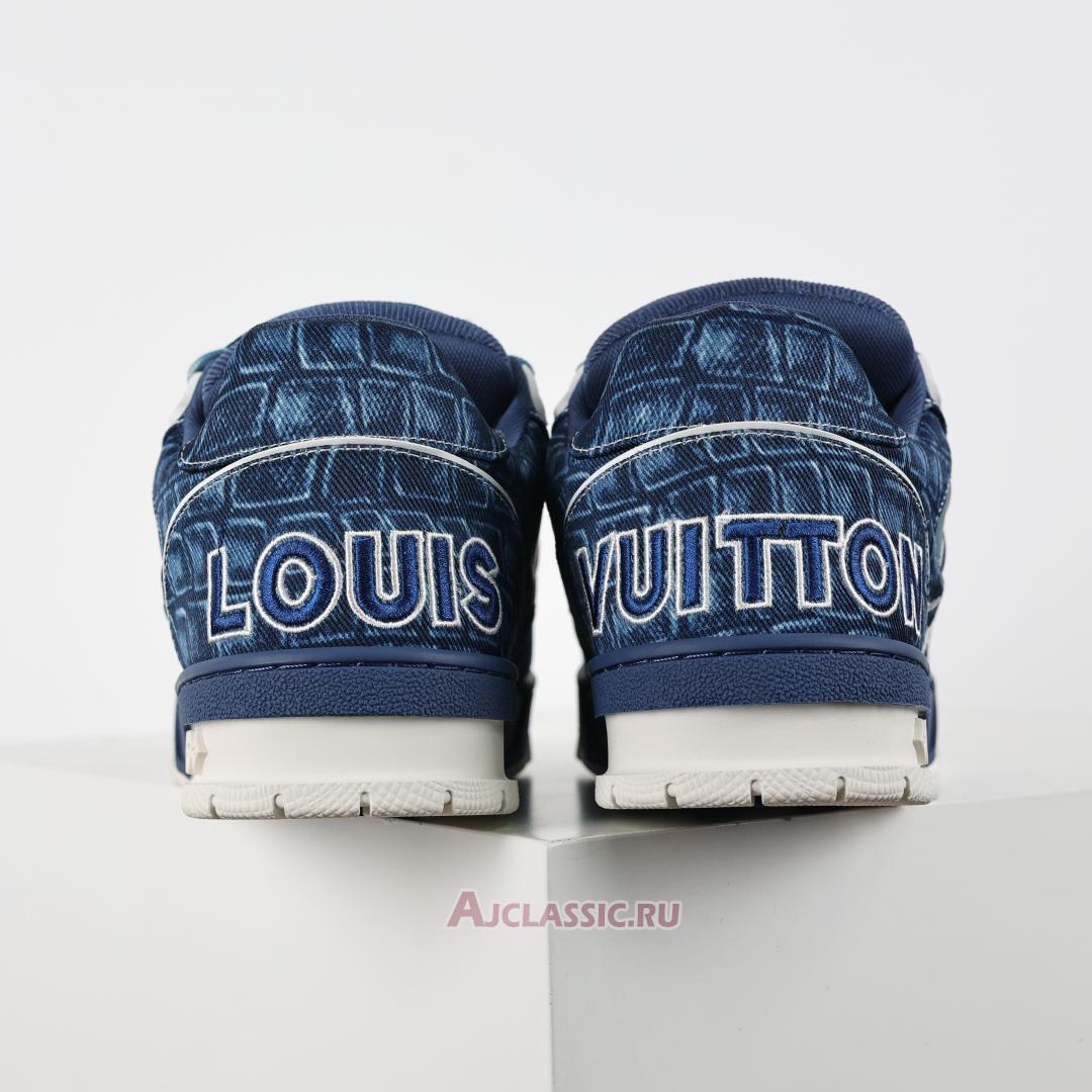 New Louis Vuitton LV Trainers Sneaker "Blue Croc-Embossed Denim" 1ADE3A Shoes