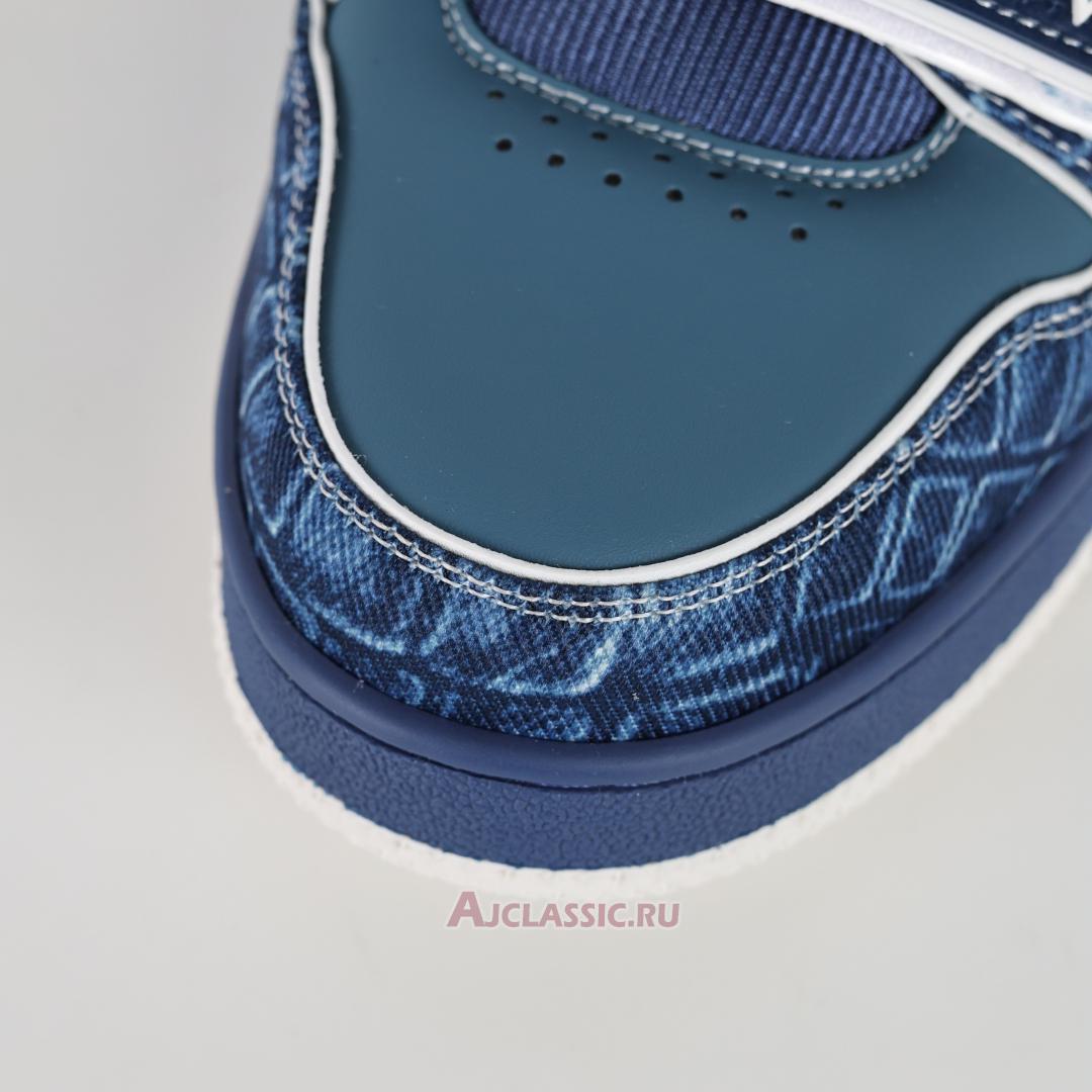 New Louis Vuitton LV Trainers Sneaker "Blue Croc-Embossed Denim" 1ADE3A Shoes