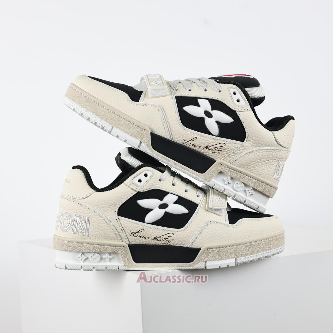 New Louis Vuitton LV Trainers Sneaker "Cream Black" 1ACW3K Shoes