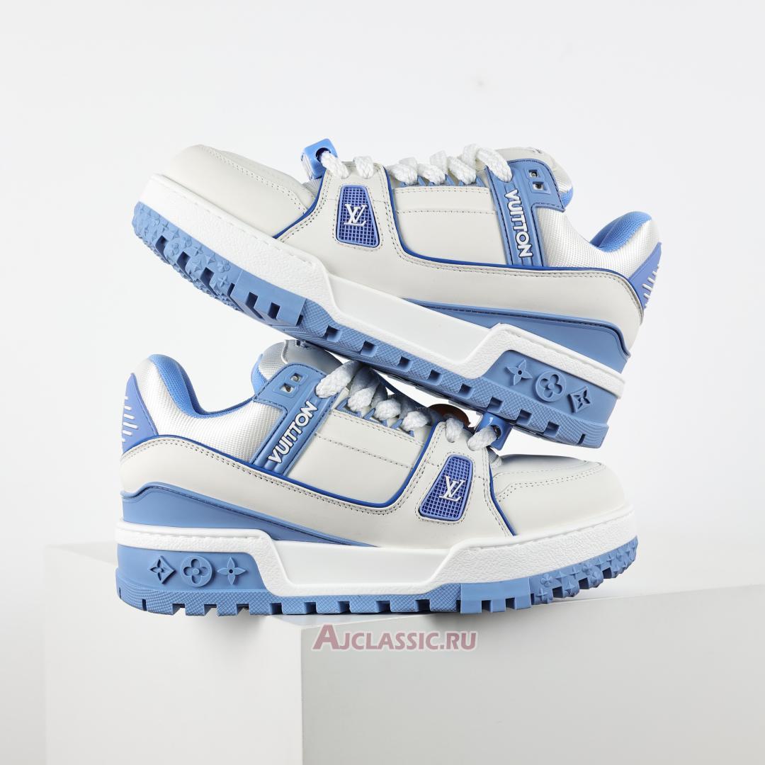 New Louis Vuitton LV Trainer Maxi Sneaker "White Sky Blue" 1ACRLE Shoes
