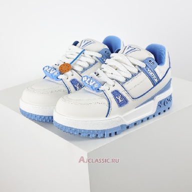 Buy Louis Vuitton LV Trainer Maxi Sneaker White Sky Blue Blue 1ACRLE Quality Reps Replicas Shoes