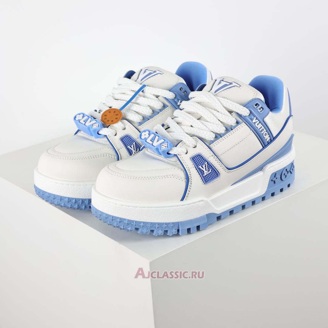 New Louis Vuitton LV Trainer Maxi Sneaker "White Sky Blue" 1ACRLE Shoes