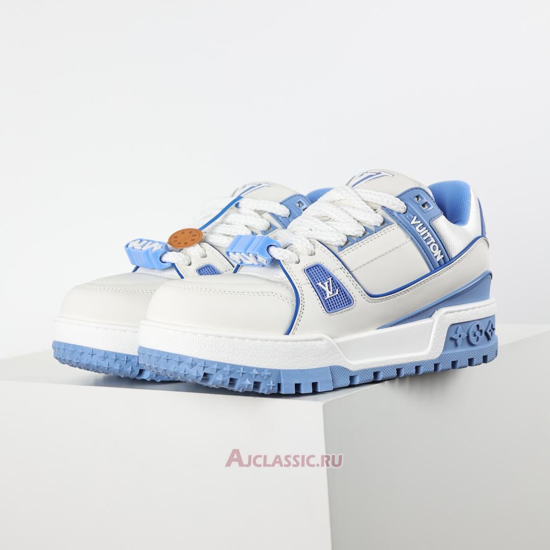 New Louis Vuitton LV Trainer Maxi Sneaker "White Sky Blue" 1ACRLE Shoes