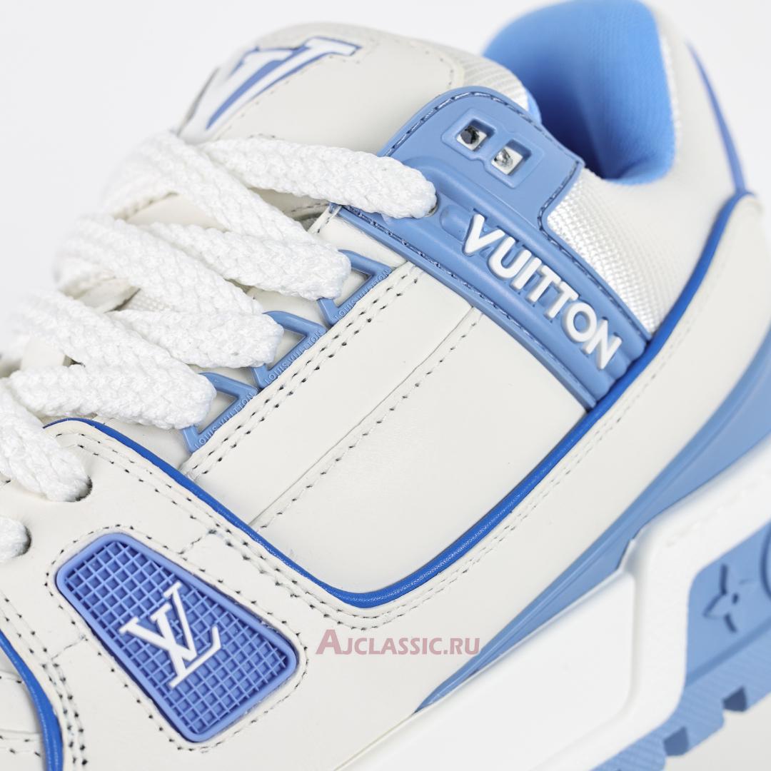 New Louis Vuitton LV Trainer Maxi Sneaker "White Sky Blue" 1ACRLE Shoes