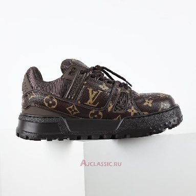 Buy Louis Vuitton LV Trainer Maxi Sneaker Ebony Black Brown Monogram Brown 1AD7DT-2 Quality Reps Replicas Shoes