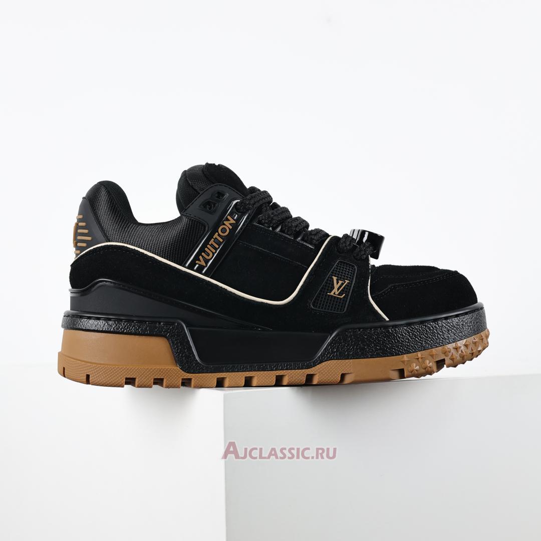 New Louis Vuitton LV Trainer Maxi Sneaker "Black Brown Suede" 1ABM30 Shoes