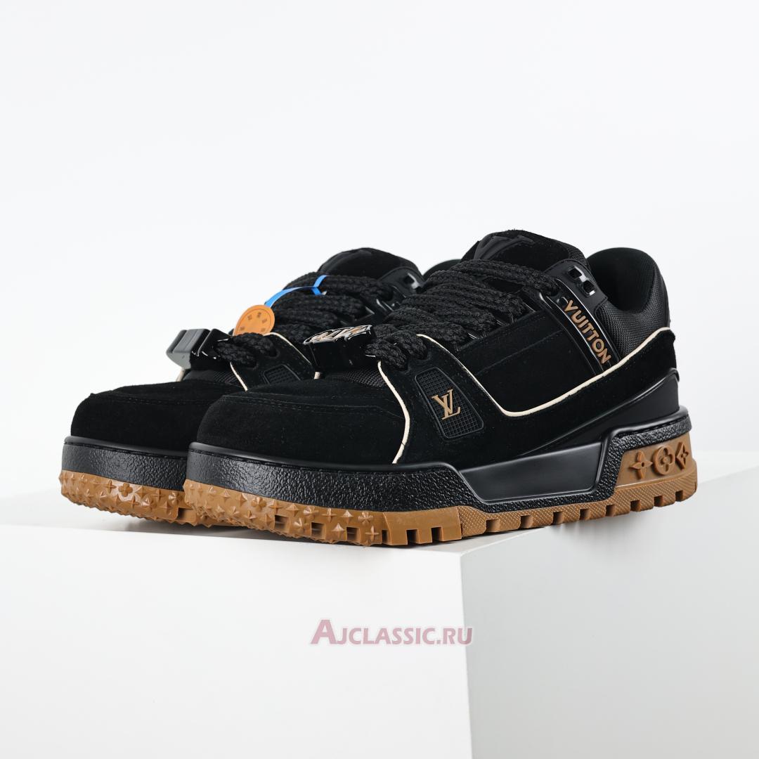 New Louis Vuitton LV Trainer Maxi Sneaker "Black Brown Suede" 1ABM30 Shoes