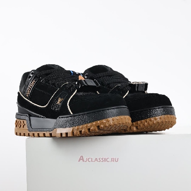 Buy Louis Vuitton LV Trainer Maxi Sneaker Black Brown Suede Black 1ABM30 Quality Reps Replicas Shoes