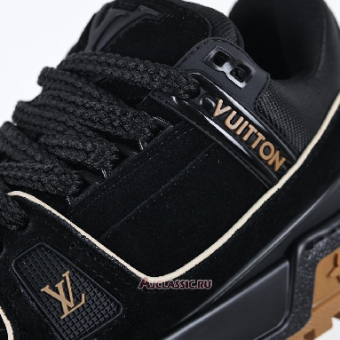 Buy Louis Vuitton LV Trainer Maxi Sneaker Black Brown Suede Black 1ABM30 Quality Reps Replicas Shoes