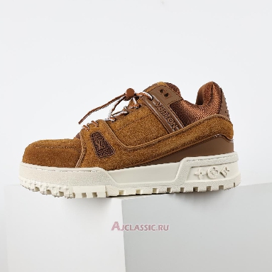 Buy Louis Vuitton LV Trainer Maxi Sneaker Beige Brown Suede Brown 1AD7CJ-2 Quality Reps Replicas Shoes