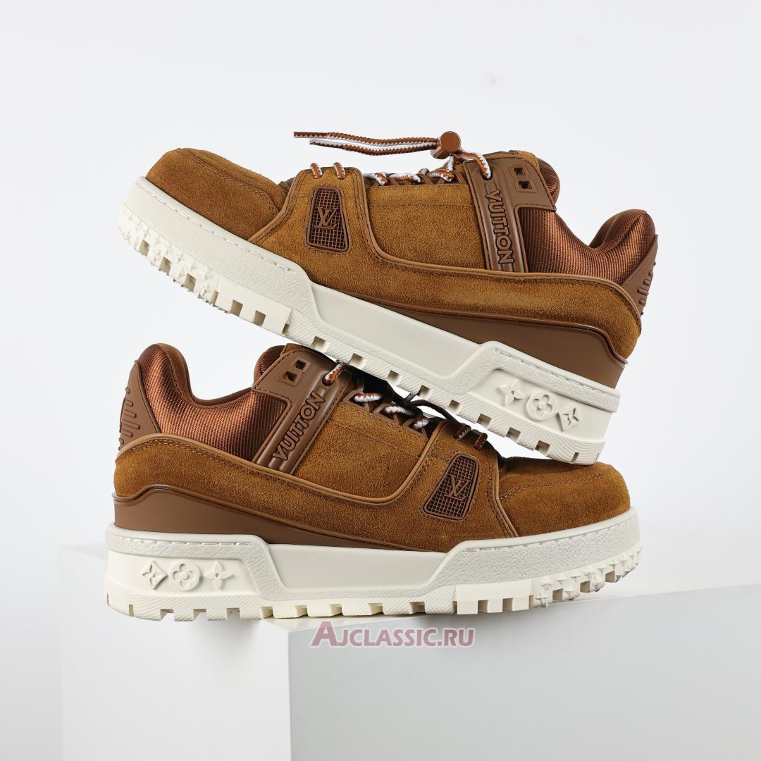 New Louis Vuitton LV Trainer Maxi Sneaker "Beige Brown Suede" 1AD7CJ-2 Shoes
