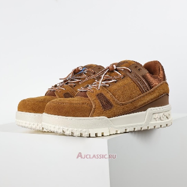 Buy Louis Vuitton LV Trainer Maxi Sneaker Beige Brown Suede Brown 1AD7CJ-2 Quality Reps Replicas Shoes