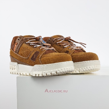 Buy Louis Vuitton LV Trainer Maxi Sneaker Beige Brown Suede Brown 1AD7CJ-2 Quality Reps Replicas Shoes