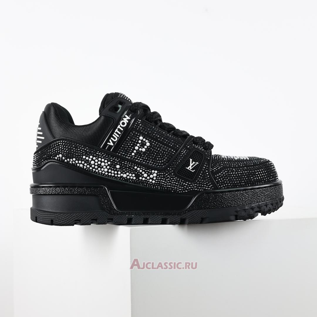 New Louis Vuitton LV Trainer Maxi Sneaker "Black Swarovski Crystals" 1ACEOG Shoes