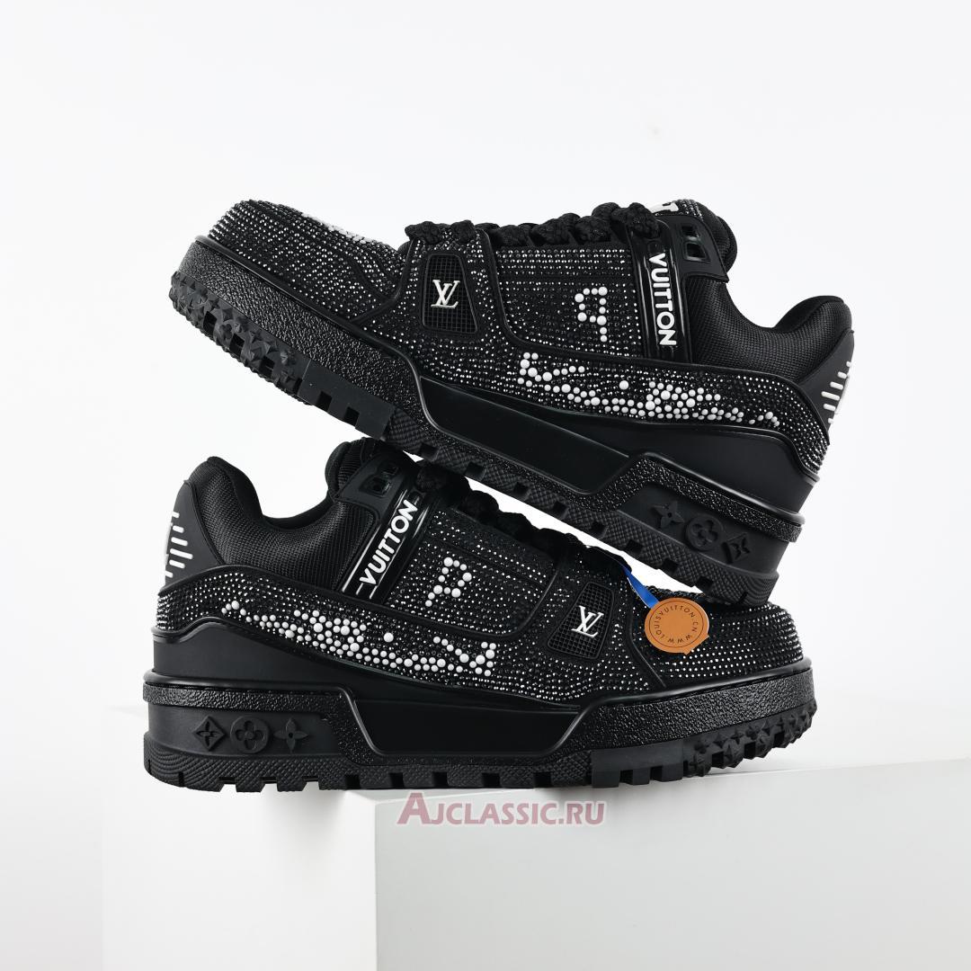 New Louis Vuitton LV Trainer Maxi Sneaker "Black Swarovski Crystals" 1ACEOG Shoes