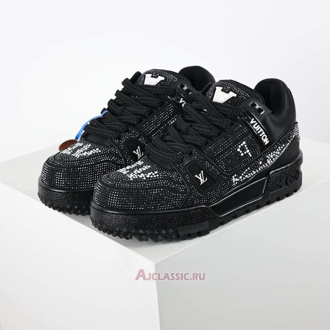 New Louis Vuitton LV Trainer Maxi Sneaker "Black Swarovski Crystals" 1ACEOG Shoes