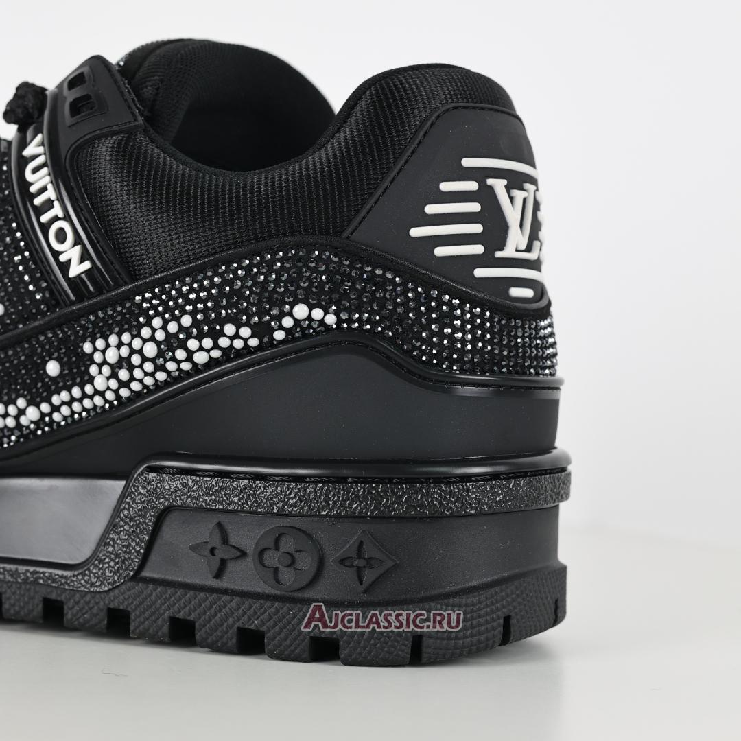 New Louis Vuitton LV Trainer Maxi Sneaker "Black Swarovski Crystals" 1ACEOG Shoes