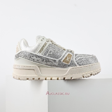 Buy Louis Vuitton LV Trainer Maxi Sneaker Silver Swarovski Crystals Silver 1ADH3W-2 Quality Reps Replicas Shoes