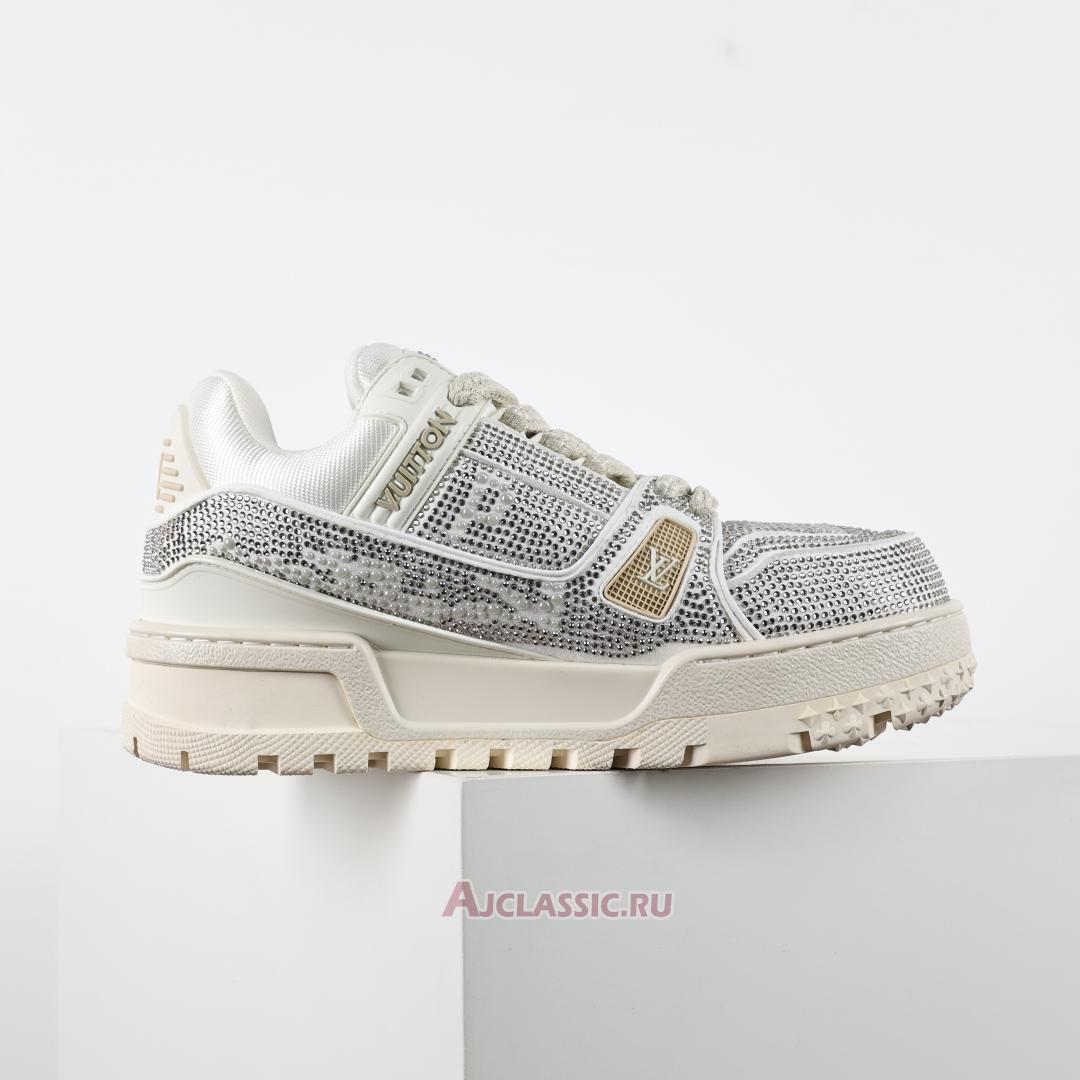 New Louis Vuitton LV Trainer Maxi Sneaker "Silver Swarovski Crystals" 1ADH3W-2 Shoes