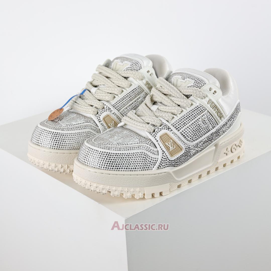 New Louis Vuitton LV Trainer Maxi Sneaker "Silver Swarovski Crystals" 1ADH3W-2 Shoes