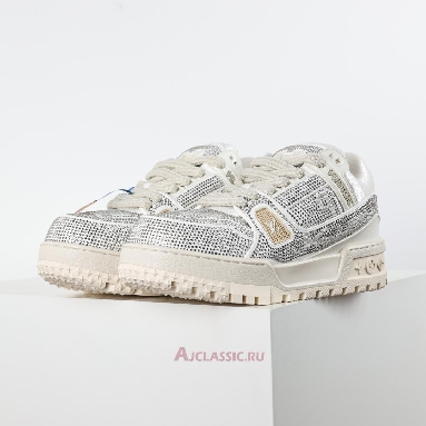 Buy Louis Vuitton LV Trainer Maxi Sneaker Silver Swarovski Crystals Silver 1ADH3W-2 Quality Reps Replicas Shoes