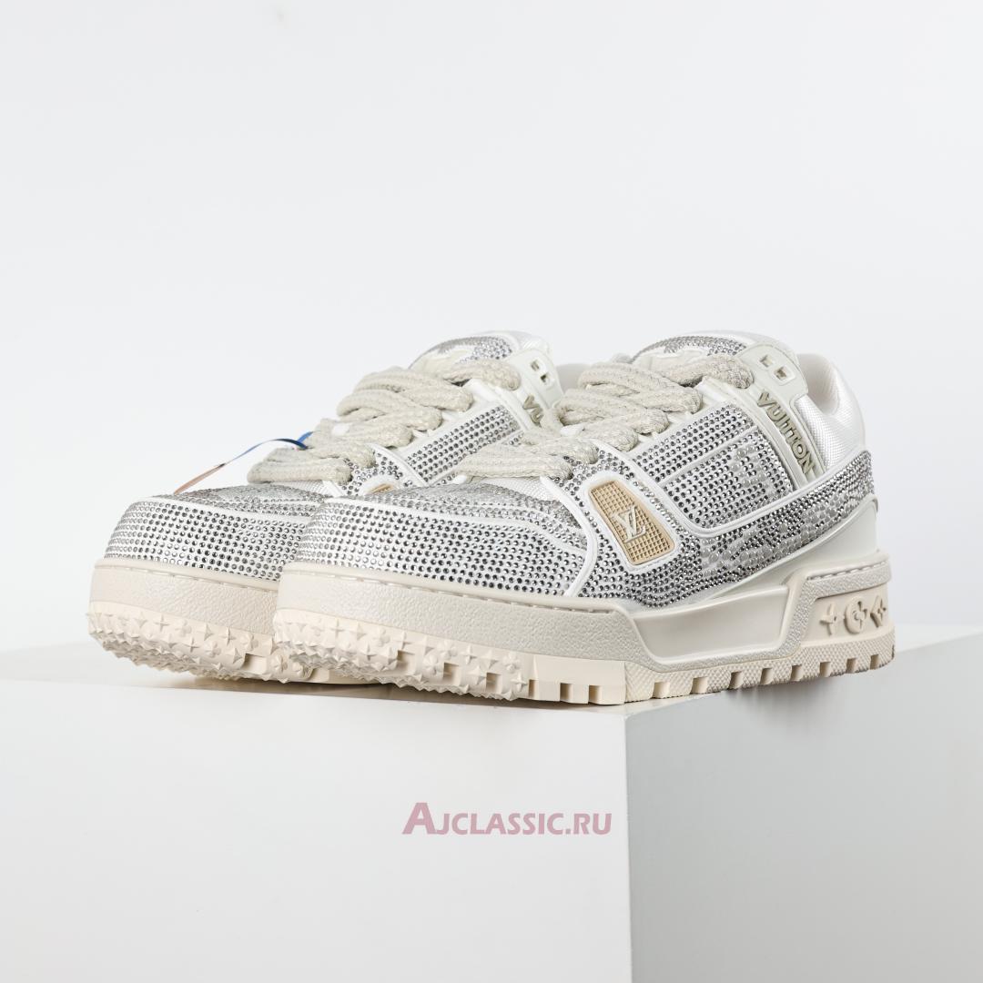 New Louis Vuitton LV Trainer Maxi Sneaker "Silver Swarovski Crystals" 1ADH3W-2 Shoes