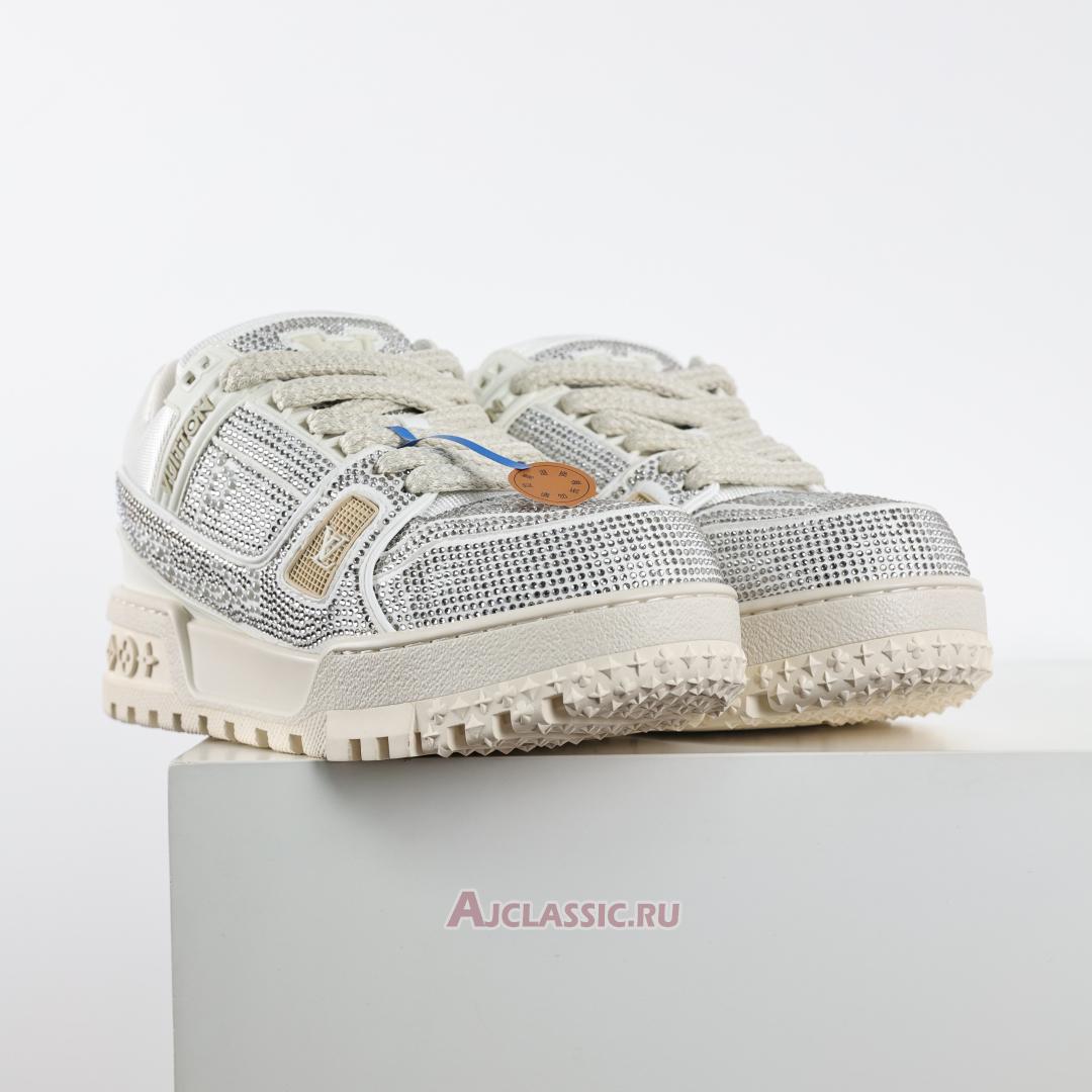 New Louis Vuitton LV Trainer Maxi Sneaker "Silver Swarovski Crystals" 1ADH3W-2 Shoes