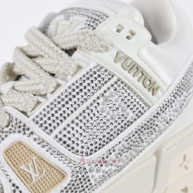 Buy Louis Vuitton LV Trainer Maxi Sneaker Silver Swarovski Crystals Silver 1ADH3W-2 Quality Reps Replicas Shoes