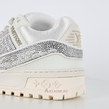 Buy Louis Vuitton LV Trainer Maxi Sneaker Silver Swarovski Crystals Silver 1ADH3W-2 Quality Reps Replicas Shoes