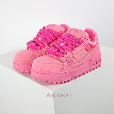 Buy Louis Vuitton LV Trainer Maxi Sneaker Pink Synthetic Nubuck Pink 1AD7BG-2 Quality Reps Replicas Shoes