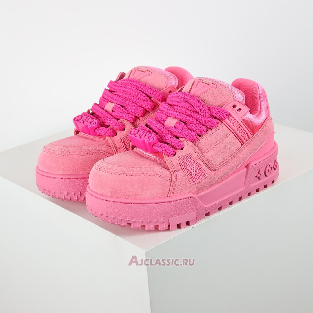 New Louis Vuitton LV Trainer Maxi Sneaker "Pink Synthetic Nubuck" 1AD7BG-2 Shoes
